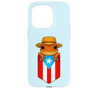 Carcasa para iPhone 15 Pro Jibaro Coqui Frog Puerto Rico Bandera Boricua Pocket Borinquen
