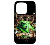 Carcasa para iPhone 15 Pro Juego de rol D20 Dados para Druida Bear Pen and Paper