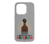 Carcasa para iPhone 15 Pro Juneteenth Rooted in Freedom Afro Pick Fist