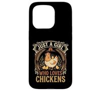 Carcasa para iPhone 15 Pro Just A Girl Who Loves Chickens Floral Farmhouse Barn