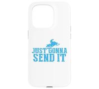Carcasa para iPhone 15 Pro Just Gonna Send It Snowmobile Snow Trineo Invierno Montaña Regalo
