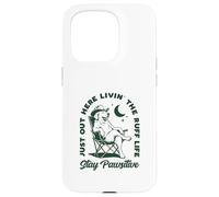 Carcasa para iPhone 15 Pro Just out Here Living The Ruff Life Stay Pawsitive Cowboy Dog