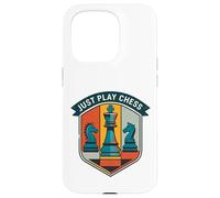 Carcasa para iPhone 15 Pro Just Play Chess Retro Juego de Mesa Amantes Jugador de ajedrez
