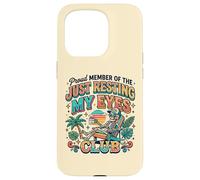 Carcasa para iPhone 15 Pro Just Resting My Eyes Club Coffee Lover Funny Beach Vacaciones