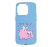 Carcasa para iPhone 15 Pro Just Wingin' It Derpy Flying Pig