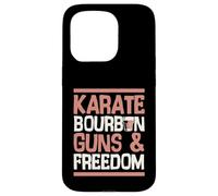Carcasa para iPhone 15 Pro Karate Bourbon Guns and Freedom USA Patriotic Dad American
