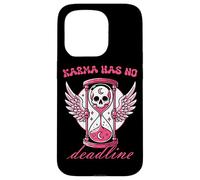 Carcasa para iPhone 15 Pro Karma no Tiene Fecha límite de Reloj de Arena de Calavera gótica