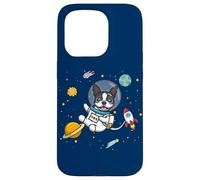 Carcasa para iPhone 15 Pro Kawaii Kids & Boys Astronaut Space Boston Terrier Dog Lover
