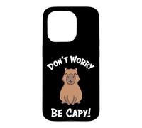 Carcasa para iPhone 15 Pro Kawaii Kids Boys Don't Worry Be Capy Meme Lover Capybara