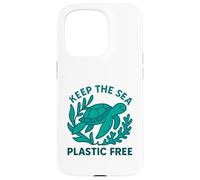 Carcasa para iPhone 15 Pro Keep The Sea - Tortuga Marina sin plástico, Día ecológico de la Tierra