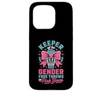 Carcasa para iPhone 15 Pro Keeper of The Gender Reveal Free Throws or Pink Bows Party