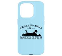 Carcasa para iPhone 15 Pro Kids Girls Reading A Well Read Woman Is A Dangerous Creature