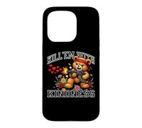 Carcasa para iPhone 15 Pro Kill 'Em with Kindness Corazones Flores Oso De Peluche Gráfico