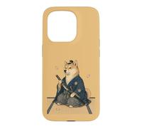 Carcasa para iPhone 15 Pro Kimono japonés Samurai Shiba Inu Ukiyo E