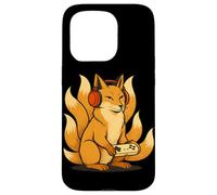 Carcasa para iPhone 15 Pro Kitsune Gamer Japonés Vintage Anime Japón Ukiyo-e Retro