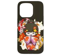 Carcasa para iPhone 15 Pro Kokeshi Doll Koi Fish Japonés Estética Amante