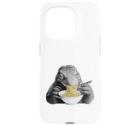 Carcasa para iPhone 15 Pro Komodo Dragon Comiendo Fideos Ramen Divertido Amante de Reptiles