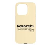 Carcasa para iPhone 15 Pro Komorebi Japonés Palabra Vocab Poético Árbol Sol Naturaleza Amor