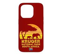 Carcasa para iPhone 15 Pro Kruger Park Sudáfrica Safari Sunset Jirafa Elefante