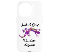 Carcasa para iPhone 15 Pro Lagartija Just A Girl Who Loves Lizards Outfit Lizard Lover
