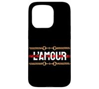 Carcasa para iPhone 15 Pro L'Amour with Printed Golden Style Chains Valentin's Day Love