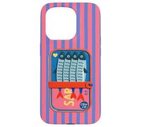 Carcasa para iPhone 15 Pro Lata Retro para sardinas, Estilo Vintage, con Rayas Rosas, costeras y veraniegas