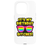 Carcasa para iPhone 15 Pro LGBTQI It's My Birthday Bitches Pride Rainbow Hombres Mujeres
