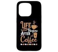 Carcasa para iPhone 15 Pro Life Begins After Coffee Baristas Funny Coffee Lover