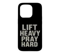 Carcasa para iPhone 15 Pro Lift Heavy Pray Hard - Faith Meets Fitness
