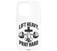 Carcasa para iPhone 15 Pro Lift Heavy Pray Hard - Gimnasio de Entrenamiento Cristiano