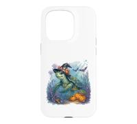 Carcasa para iPhone 15 Pro Linda Tortuga Marina Bruja Halloween bajo el Agua