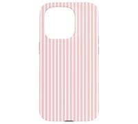 Carcasa para iPhone 15 Pro Lindo Blush Pink Stripes Vertical Líneas Patrón Minimalista