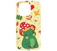 Carcasa para iPhone 15 Pro Lindo Bosque, Rana, Hongo, otoño, patrón, ilustración