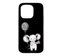 Carcasa para iPhone 15 Pro Lindo Elefante Pastel Globo Celebración Sketch