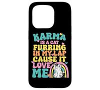 Carcasa para iPhone 15 Pro Lindo Karma Es Un Gato Furring En Mi Regazo Porque Me Ama