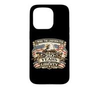 Carcasa para iPhone 15 Pro Llevé Uniforme Durante 250 años, Veterano de la Libertad, Eagle Flags, EE. UU.