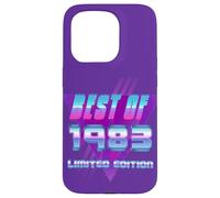 Carcasa para iPhone 15 Pro Lo Mejor de 1983 Bday Party Celebration Vintage 80's Art Design