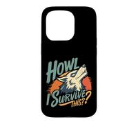 Carcasa para iPhone 15 Pro Lobo Aullando cuestionando la Resistencia Arte Retro