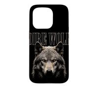 Carcasa para iPhone 15 Pro Lobo Dire Cara Luz De Luna Bosque Fauna Silvestre Naturaleza