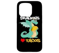 Carcasa para iPhone 15 Pro Los Dragones aman los Tacos