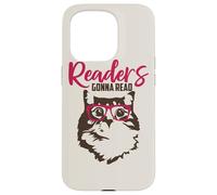 Carcasa para iPhone 15 Pro Los lectores Van a Leer Lectura Gato Nerd Libro Amante Gatito