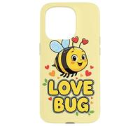 Carcasa para iPhone 15 Pro Love Bug Cute Kawaii Valentines Bee con Corazones