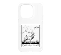 Carcasa para iPhone 15 Pro Loves Animals Nature Wildlife Graphic of Deer and Birds