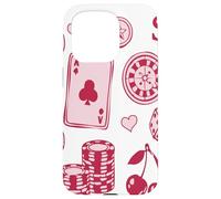 Carcasa para iPhone 15 Pro Lucky Girl Energy Gambling Playing Cards Cherries and Dice