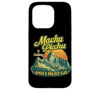Carcasa para iPhone 15 Pro Machu Picchu Perú Viajes Andes Montañas Puesta del Sol Retro