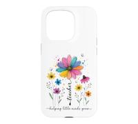 Carcasa para iPhone 15 Pro Maestro ayudando a pequeñas Mentes a Crecer diseño Floral