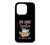 Carcasa para iPhone 15 Pro Maestro de Segundo Grado Enseña motivar Amor Inspirar Lema Escolar