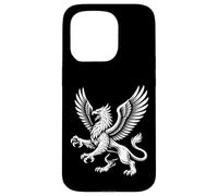 Carcasa para iPhone 15 Pro Majestuoso Griffin con alas Fierce Mythic Beast Line Art