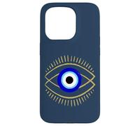 Carcasa para iPhone 15 Pro Mal de Ojo Azul con símbolo de protección mística para Hombres y Mujeres