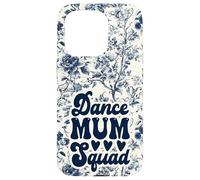 Carcasa para iPhone 15 Pro Mamá Chinoiserie Floral Azul Supercute Dance Mamá Squad